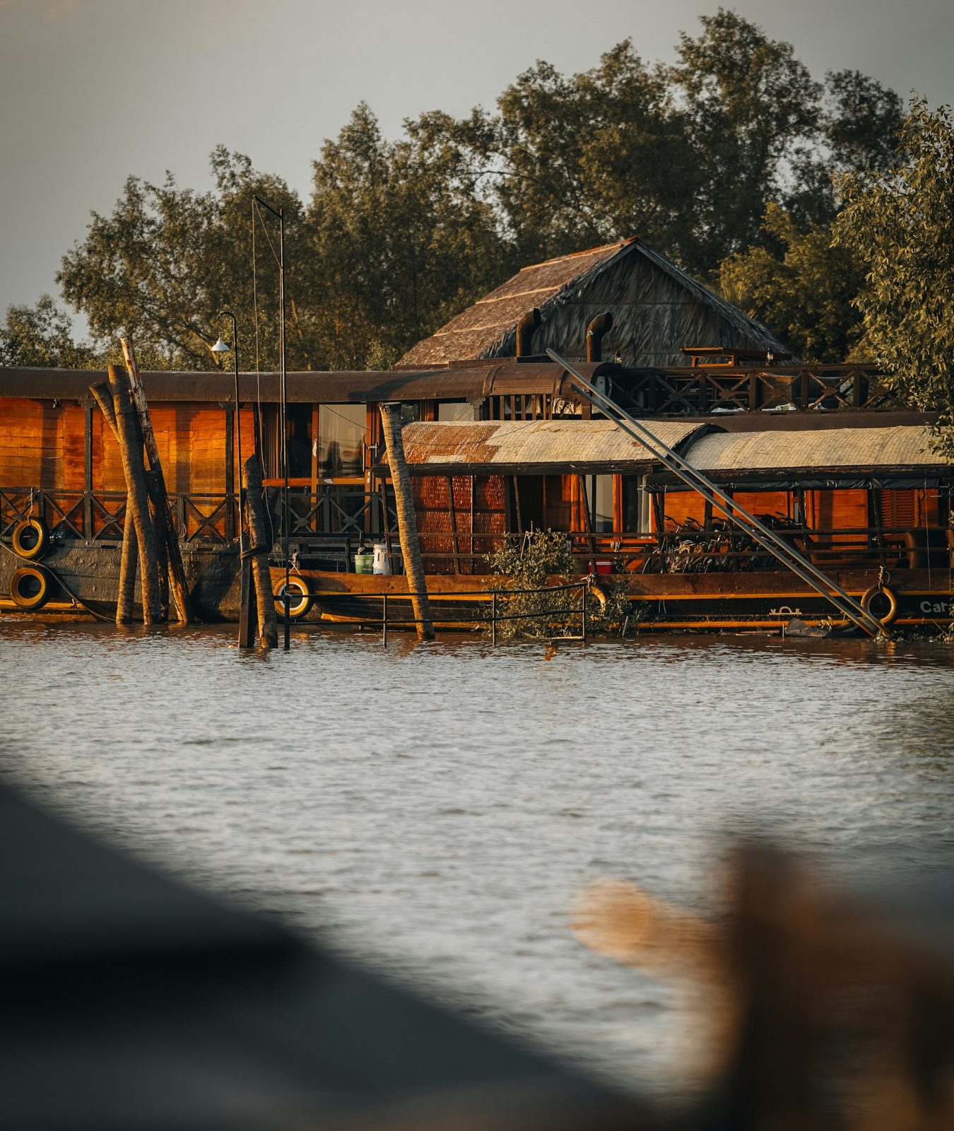 Maison traditionnelle au bord du Mékong dans le sud du Vietnam